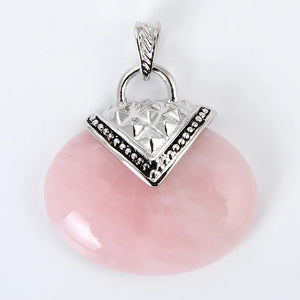 Vintage Silver Plated Stone Charms Pendant Jewelry for Women