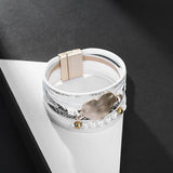 Ethnic Wide Cuff Bohemian Heart Bracelet Punk Leather Bracelets Women