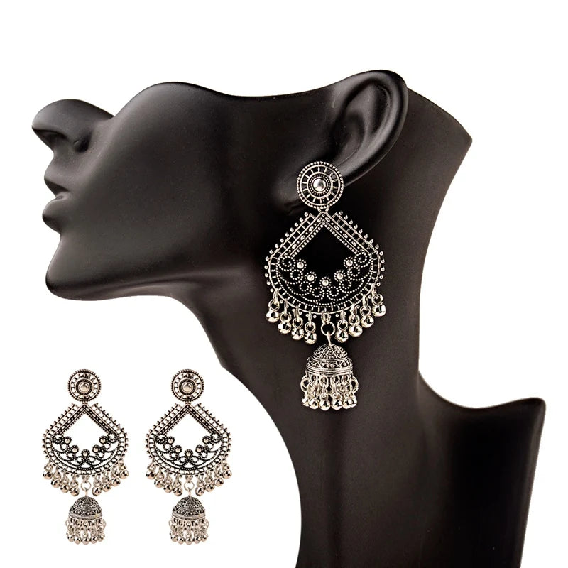 Ethnic Women Big Dangle Earrings Indian Vintage Drop Earring Lantern Tassel