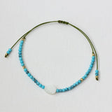 Ethnic Women Turquoise Stone Beaded Bracelet Shell Pearl Natural Stone