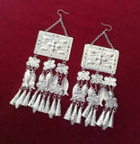 Exaggerated Miao Silver Earrings Long Earrings