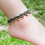 Peacock Women Green Stones Anklets Chains