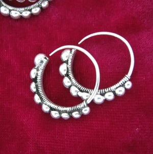 Miao Silver Ethnic Retro Earrings