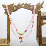 Ethnic Gourd Pendant Crystal Bracelet Pink Chalcedony Hand Chain