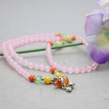 Ethnic Gourd Pendant Crystal Bracelet Pink Chalcedony Hand Chain