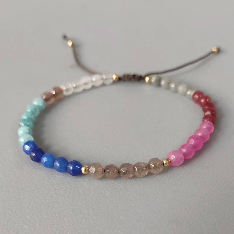 Colorful Crystal Beads Bracelet Adjustable Bangle Bohemian