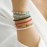 Colorful Crystal Beads Bracelet Adjustable Bangle Bohemian