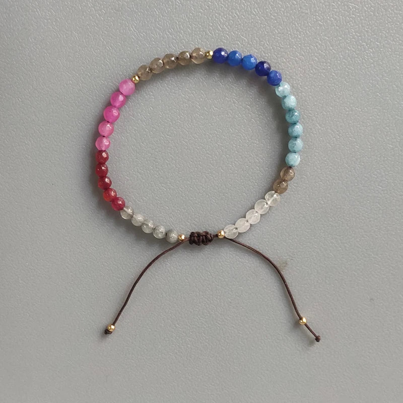 Colorful Crystal Beads Bracelet Adjustable Bangle Bohemian