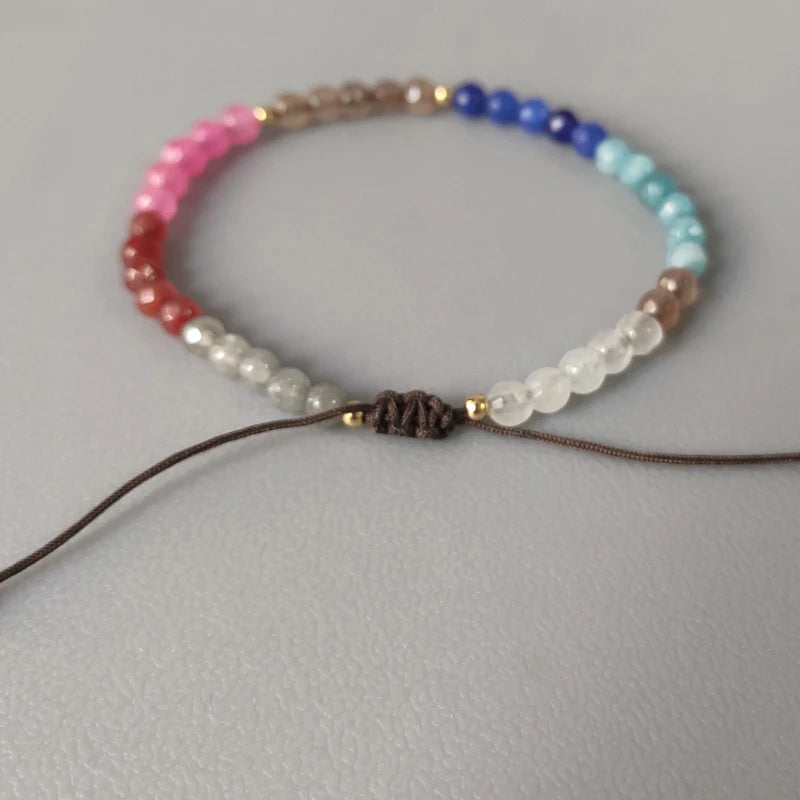Colorful Crystal Beads Bracelet Adjustable Bangle Bohemian