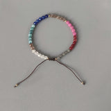 Colorful Crystal Beads Bracelet Adjustable Bangle Bohemian