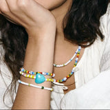 Colorful Crystal Beads Bracelet Adjustable Bangle Bohemian
