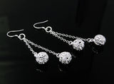 Ethnic 925 Silver Earrings Hollow Ball Pendant Solid Silver Ladies Charm Jewelry