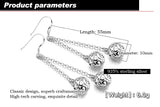 Ethnic 925 Silver Earrings Hollow Ball Pendant Solid Silver Ladies Charm Jewelry