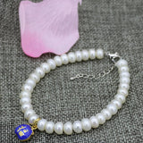 Ethnic 7-8mm Pearl Abacus Beads Bracelet with Cloisonne Spacers