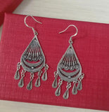 Miao Silver Ethnic Wind Hand-Wired Ear Jewelry Earrings