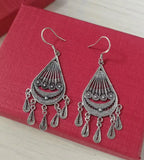Miao Silver Ethnic Wind Hand-Wired Ear Jewelry Earrings