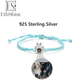Personalized Photo Projection Bracelet with Dog Paw Pendant