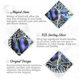 925 Silver Tree of Life Drop Earrings with Mother of Pearl