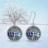 925 Silver Tree of Life Drop Earrings with Mother of Pearl