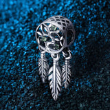925 Silver Tree of Life Dream Catcher Charm Beads for DIY Jewelry