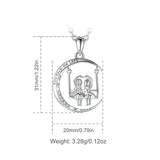 925 Silver Two Sisters Swinging Pendant Necklace for Girlfriends
