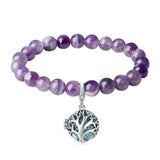 12mm Tree of Life Beaded Bracelet Volcanic Stone Aroma Diffuser Bracelet