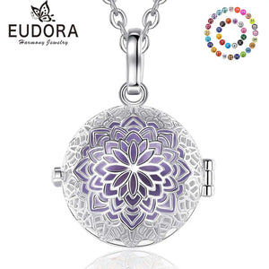18mm Harmony Ball Flower Cage Pendant Necklace for Girlfriend