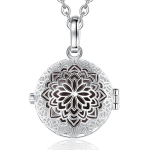 18mm Harmony Ball Flower Cage Pendant Necklace for Girlfriend