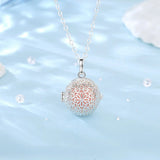 18mm Harmony Ball Flower Cage Pendant Necklace for Girlfriend
