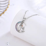 Eudora 925 Silver Mother-Daughter Flower Pendant Necklace