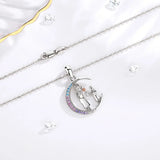 Eudora 925 Silver Mother-Daughter Flower Pendant Necklace