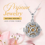 20mm Volcanic Stone Aromatherapy Necklace Celtic Knot Round Pendant Jewelry
