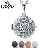 20mm Volcanic Stone Aromatherapy Necklace Celtic Knot Round Pendant Jewelry