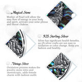925 Silver Abalone Shell Wolf Pendant Necklace Colorful Jewelry