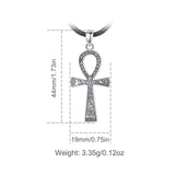 925 Silver Egyptian Ankh Cross Necklace Biker Pendant