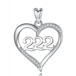 Eudora 925 Silver Angel Number Necklace 333 777 888 666 Pendant