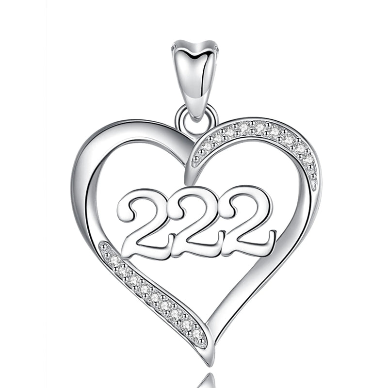 Eudora 925 Silver Angel Number Necklace 333 777 888 666 Pendant
