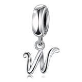 Eudora 925 Silver Beads A-Z Alphabet Charms Jewelry DIY Bracelets