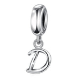 Eudora 925 Silver Beads A-Z Alphabet Charms Jewelry DIY Bracelets
