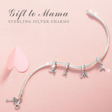 Eudora 925 Silver Beads A-Z Alphabet Charms Jewelry DIY Bracelets