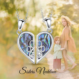 Eudora 925 Silver Cat Dog Necklace Set with Abalone Shell