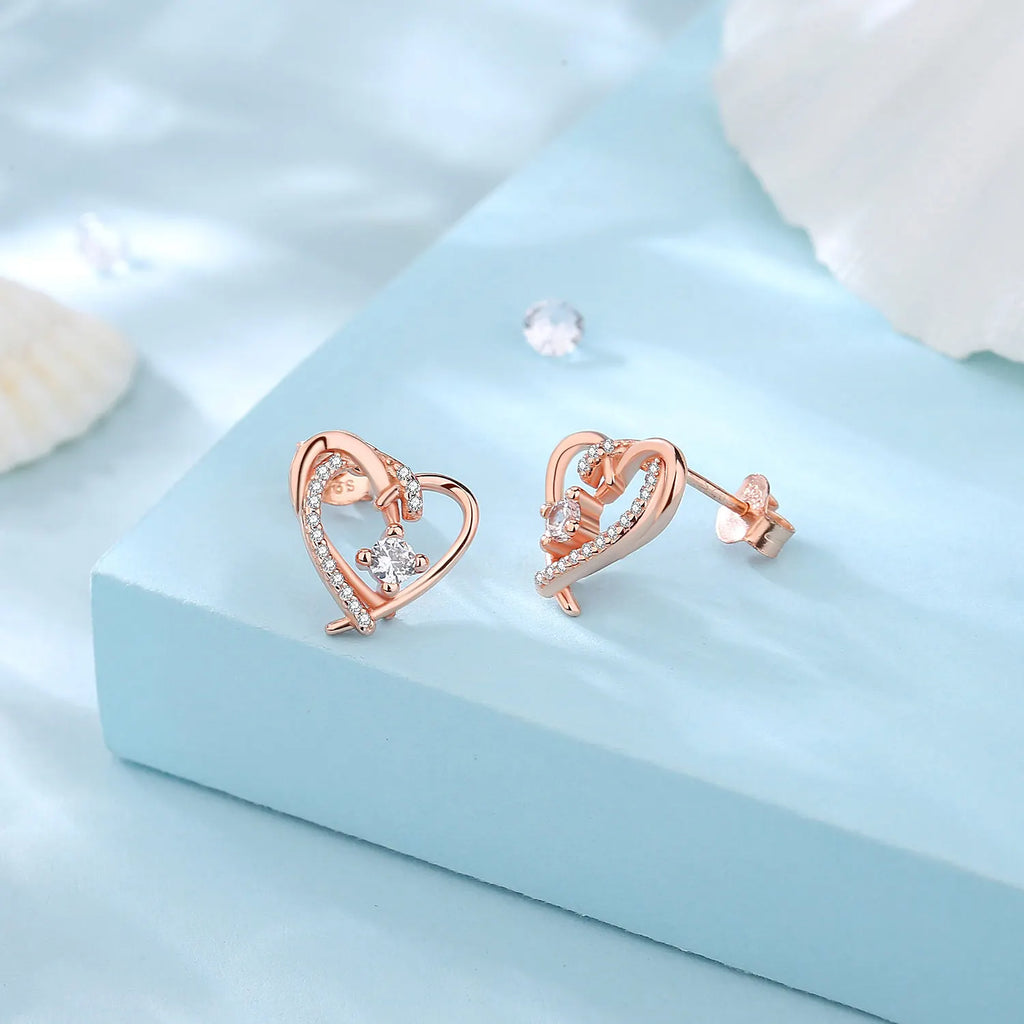 925 Sterling Silver Celtic Knot Stud Earrings CZ Irish Knot Fine Jewelry