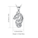 Eudora Celtic Wolf Necklace 925 Sterling Silver Vintage Pendant