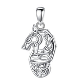Eudora Celtic Wolf Necklace 925 Sterling Silver Vintage Pendant