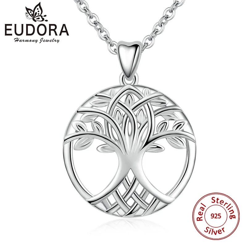 Eudora 925 Silver Celtics Knot Tree of Life Necklace for Women