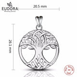 Eudora 925 Silver Celtics Knot Tree of Life Necklace for Women
