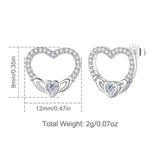 925 Silver Claddagh Heart Zircon Earrings Hypoallergenic Jewelry
