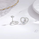 925 Silver Claddagh Heart Zircon Earrings Hypoallergenic Jewelry