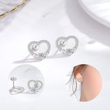 925 Silver Claddagh Heart Zircon Earrings Hypoallergenic Jewelry