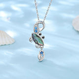 Eudora Crab Necklace Abalone Shell Pendant Zircon Party Gift